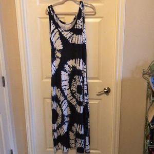 Long cotton knit Summer sleeveless dress